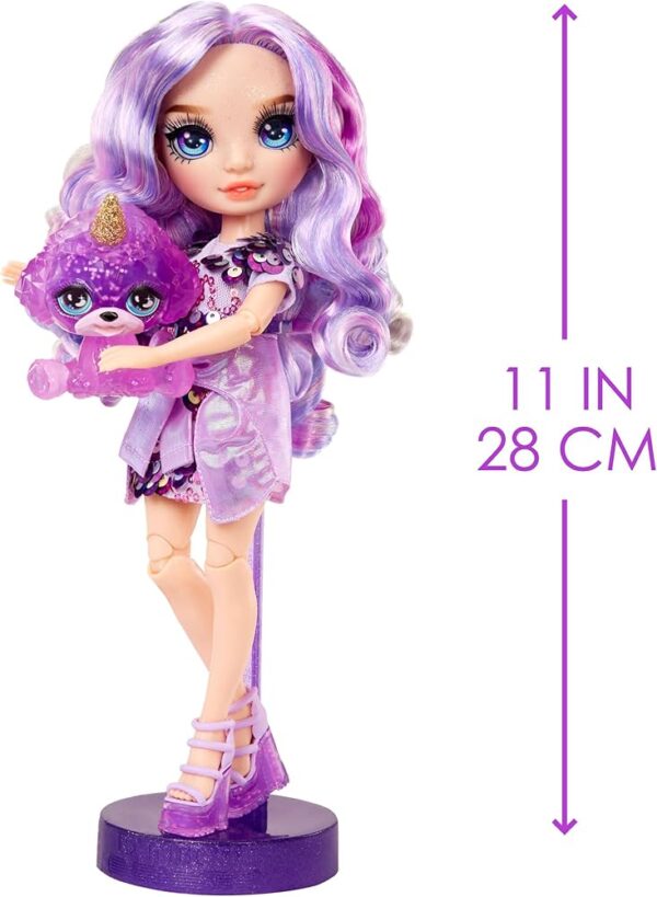 Лялька Rainbow High Violet Slime Kit Pet Фіолетова з вихованцем та набором лизуна - Зображення 2