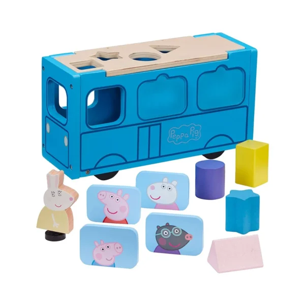 Дерев'яний ігровий набір-сортер Peppa - Шкільний автобус Пеппи - Зображення 2