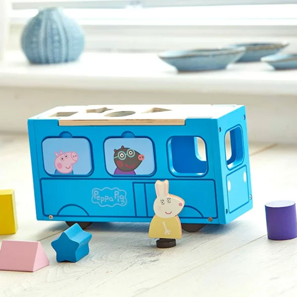 Дерев'яний ігровий набір-сортер Peppa - Шкільний автобус Пеппи - Зображення 4