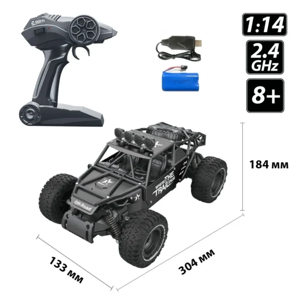 Автомобіль Off-road Crawler з р/к – Race (матовий чорний, 1:14) - Зображення 21
