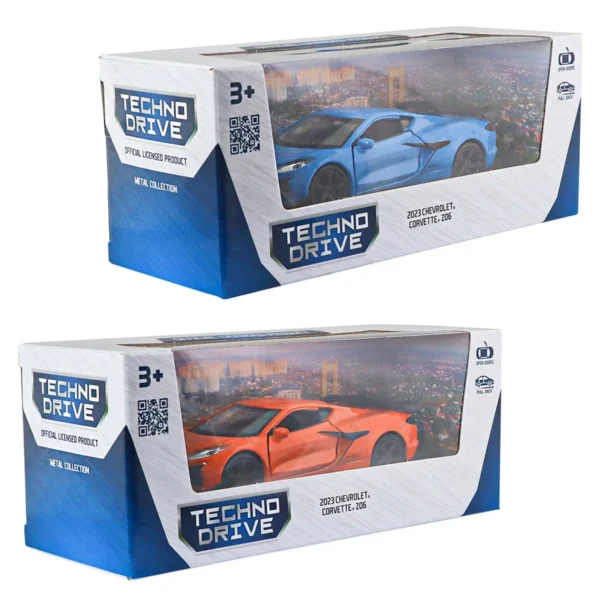 Автомодель - Chevrolet Corvette Z06 2023 (помаранчевий, світло-блакитний) - Зображення 9