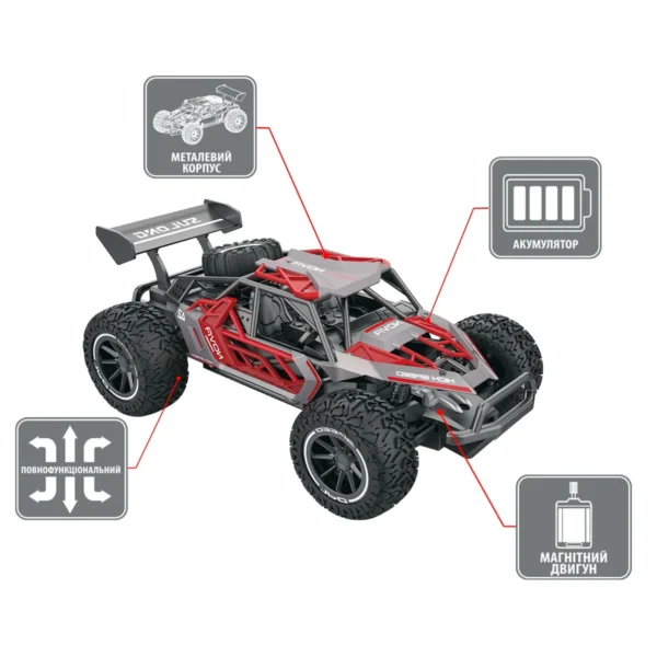 Автомобіль Metal Crawler з р/к – Nova (сіро-червоний, 1:16) - Зображення 3