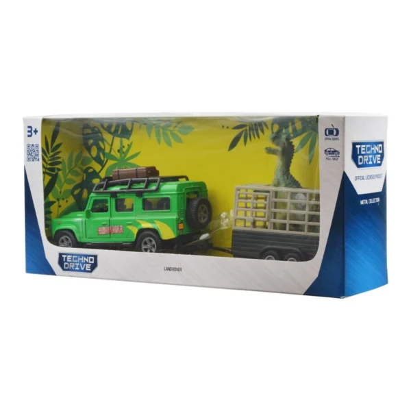 Ігровий набір – Land Rover (з причепом і динозавром) - Зображення 3
