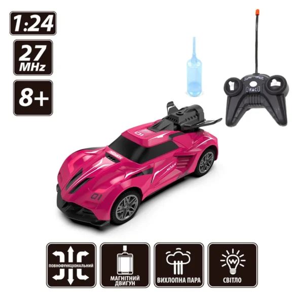 Автомобіль Spray Car на р/к – Sport (рожевий, 1:24, туман) - Зображення 5