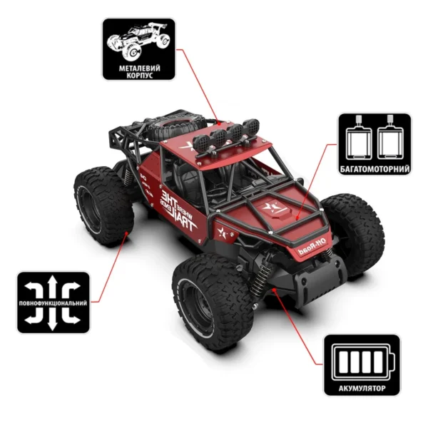 Автомобіль Off-road Crawler з р/к – Race (матовий червоний, 1:14) - Зображення 19