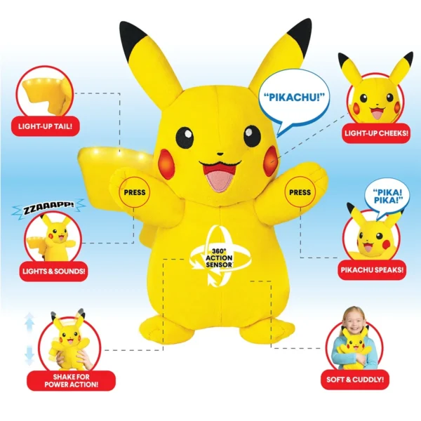 Інтерактивна м'яка іграшка Pokemon - Пікачу (25 cm.) - Зображення 4