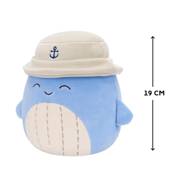 М'яка іграшка Squishmallows – Синій кит Самір у панамі (19 cm) - Зображення 2