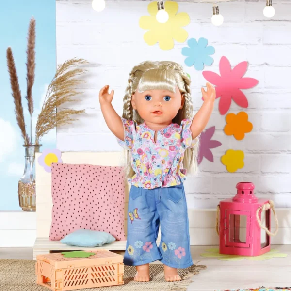 Одяг для ляльки Baby Born - Квітковий джинс - Зображення 3