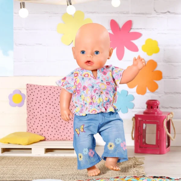 Одяг для ляльки Baby Born - Квітковий джинс - Зображення 6