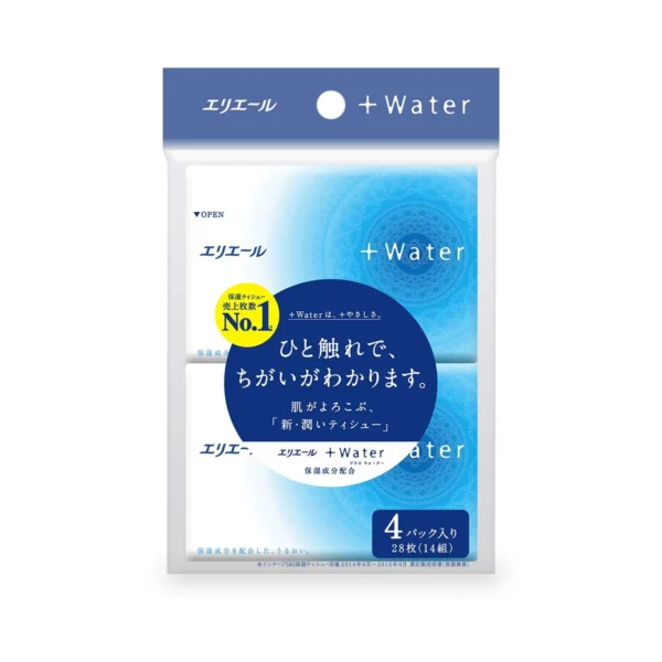 Хусточки Папер. Екстразаспокійливі Elleair +Water (4 Киш.Упак*14 Шт) - Зображення 2