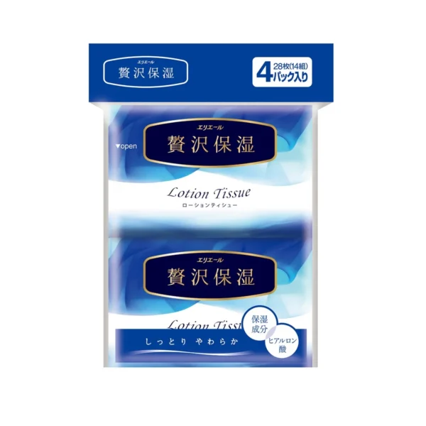 Хусточки Папер. Екстразаспокійливі Elleair Premium Lotion (4 Киш.Упак*12 Шт) - Зображення 5