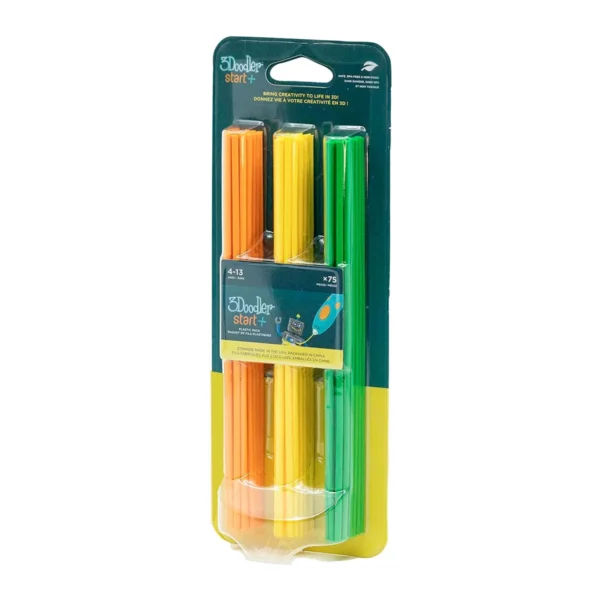 Набір стрижнів для 3D-ручки 3Doodler Start - Мікс (75 шт: помаранчевий, жовтий, зелений) - Зображення 3