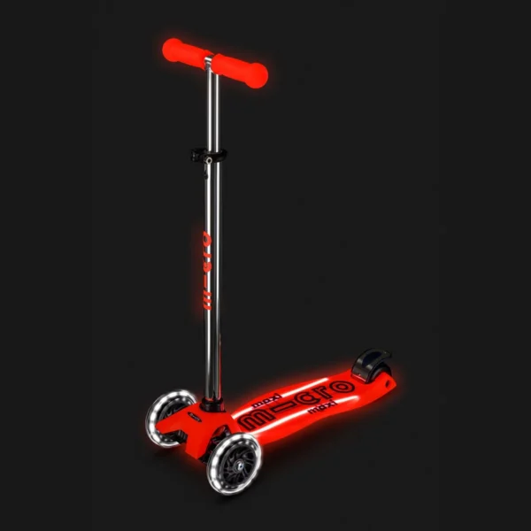 Самокат Micro серії Maxi Deluxe Glow LED Plus - Червона аура - Зображення 5
