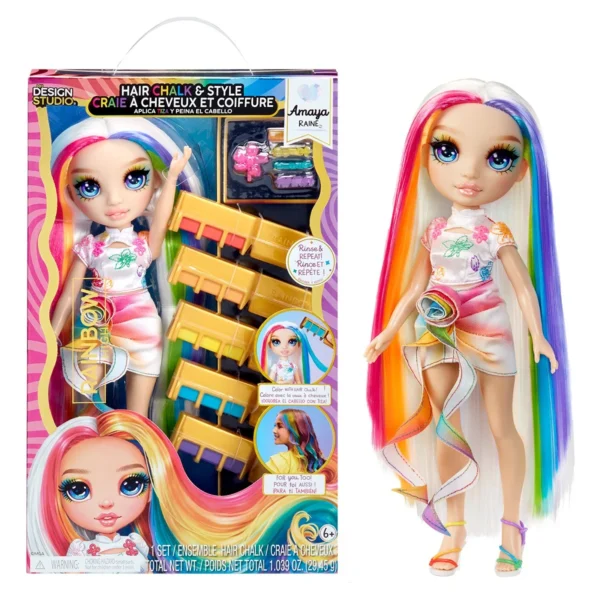 Ігровий набір з лялькою Rainbow High серії Крейда для волосся та стиль – Амая